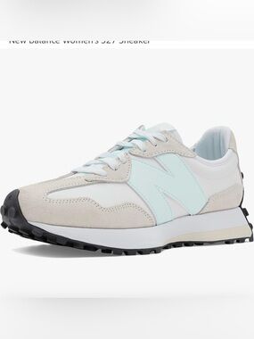 New Balance Women's 327 Sneakers. Sz 7. White and Pale Blue. Black soles.